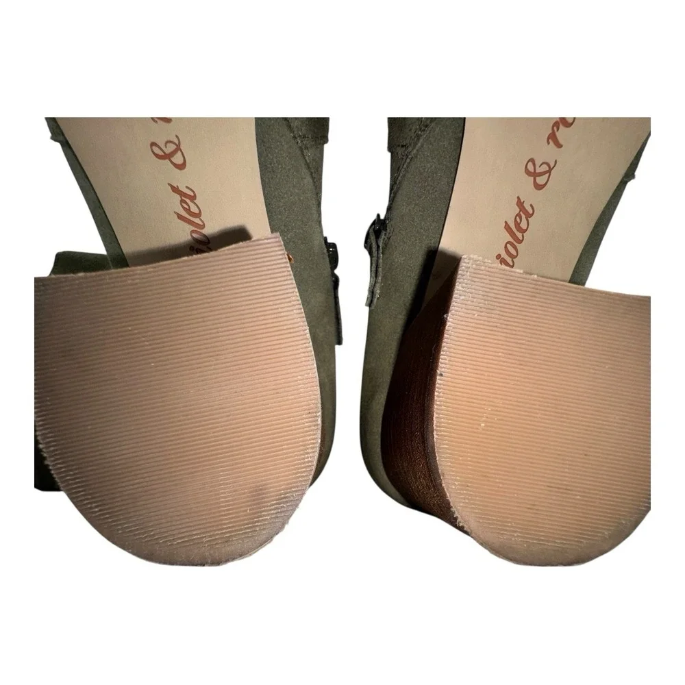 Violet & Red Janine Tall Shaft Olive Green Suede Boots Sz 8.5M - Picture 12 of 16